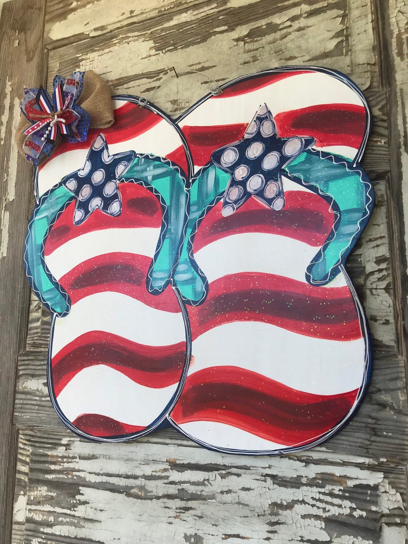 Patriotic Door Hanger American Flag Door Hanger Patriotic Etsy