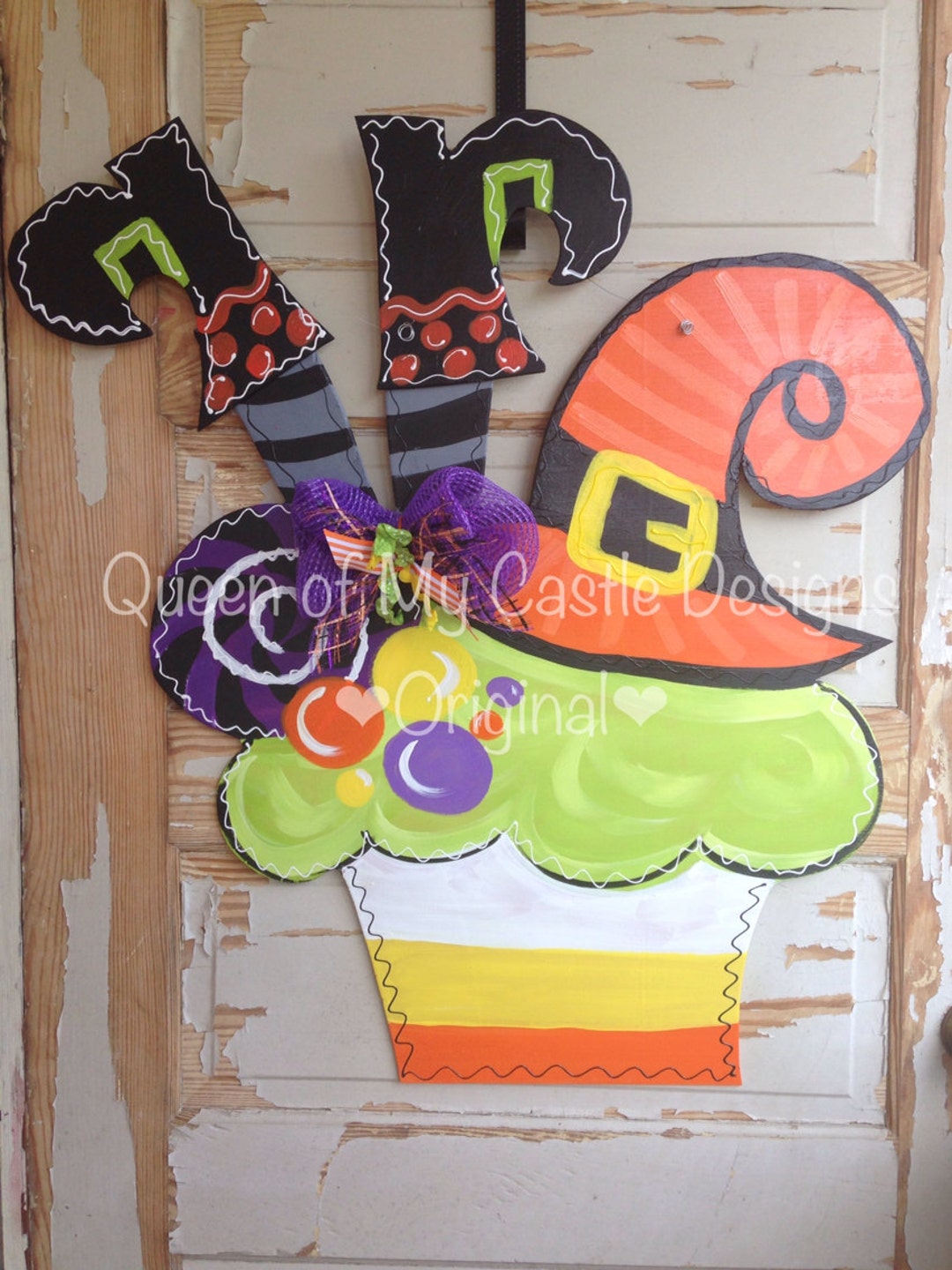Halloween Door Hanger - Fall Door Hanger - Pumpkin Door Decor - Autumn ...