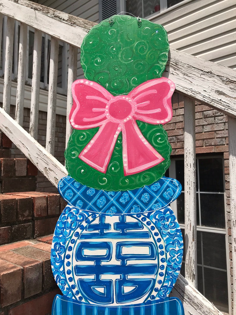 Personalized Door Hanger Summer Decorations Chinoiserie Decor Chinoiserie Door Hanger Spring Decor Chinoiserie Door Decor