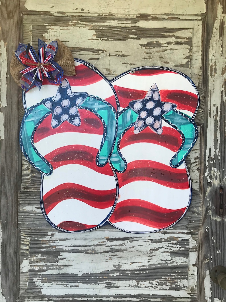 Patriotic Door Hanger American Flag Door Hanger Patriotic Etsy