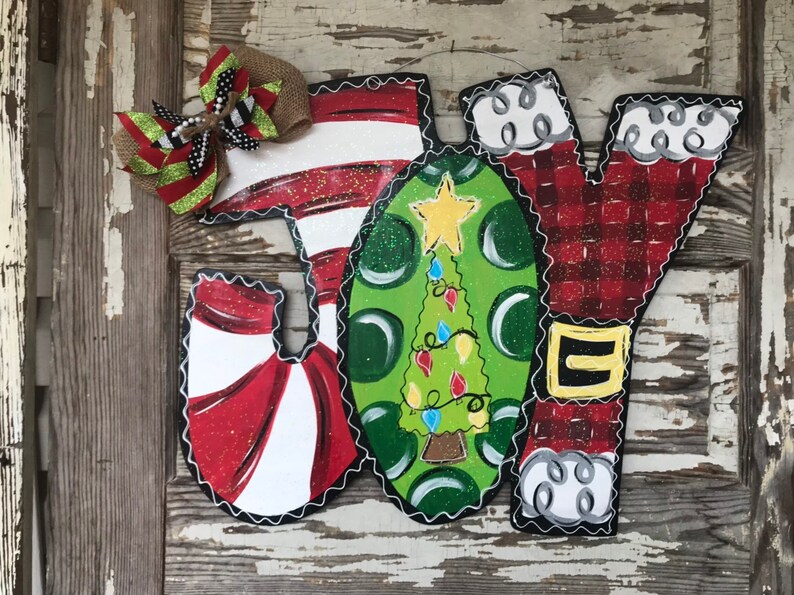 Christmas Door Hanger Santa Door Hanger Holiday Door Decor Etsy