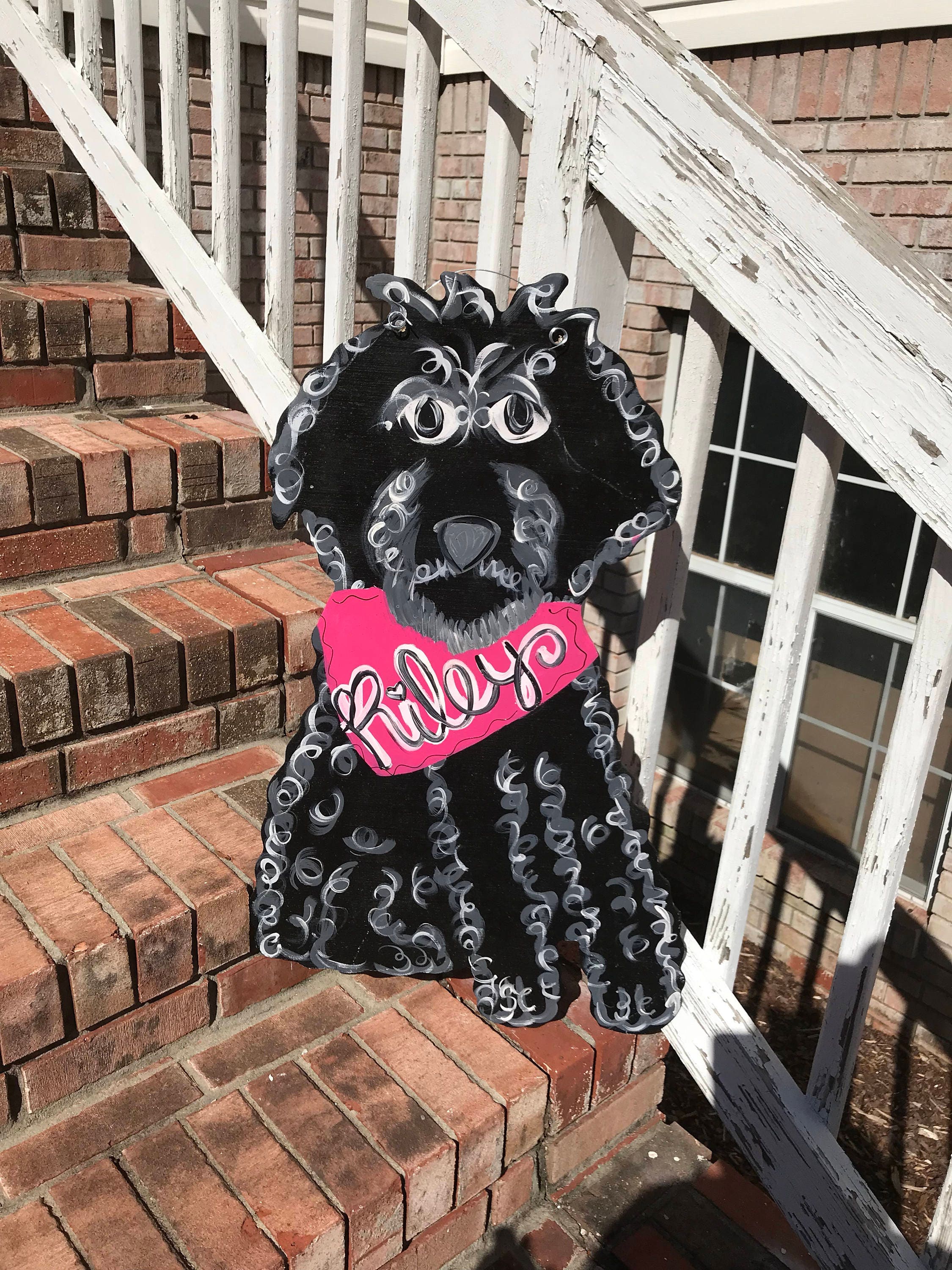 Goldendoodle Door Hanger - Dog Door Hanger - Pet Decor - Golden