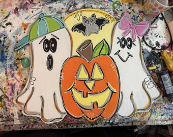 PLANTILLA - Plantilla de Halloween - Plantilla para colgador de puerta - Colgador de puerta DIY - Plantilla de puerta de otoño - Plantilla de calabaza - Colgador de puerta descargable