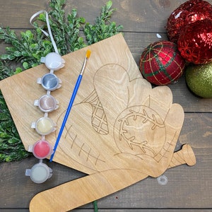 Ornament Paint Kit - Baseball Ornament Paint Kit - DIY Art Project - Paint at Home - Kids Crafts - Christmas Ornament Paint Kit