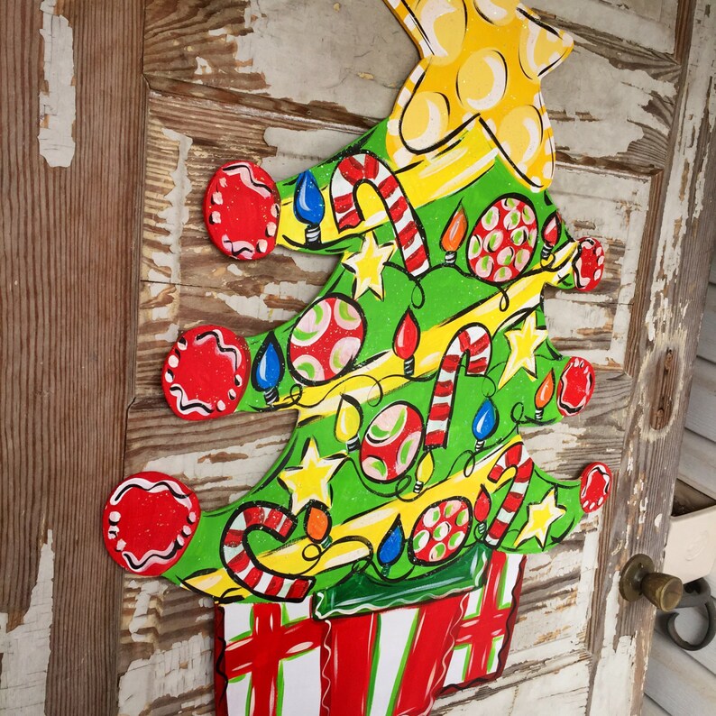 Personalized Door Hanger Christmas Tree Door Hanger | Etsy