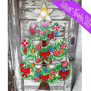 SVG file - Laser Ready File - Christmas SVG File - Laser Cut File - Door Hanger SVG - Laser Door Hanger File - Christmas Door Hanger Svg