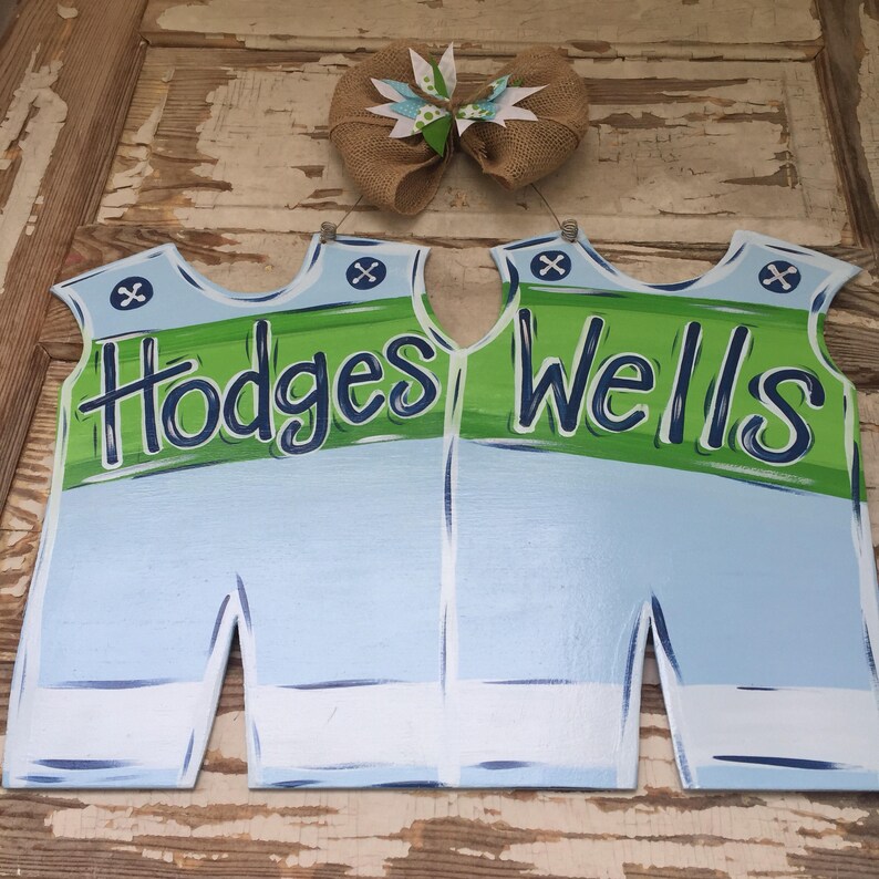 Twin Door Hanger Hospital Door Hanger Birth Announcement Etsy