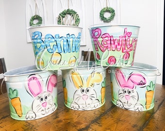 Personalized Easter basket - Personalized Easter Pail - Easter Egg Basket - Easter gift - Personalized Easter Gift - Easter Bunny Gift