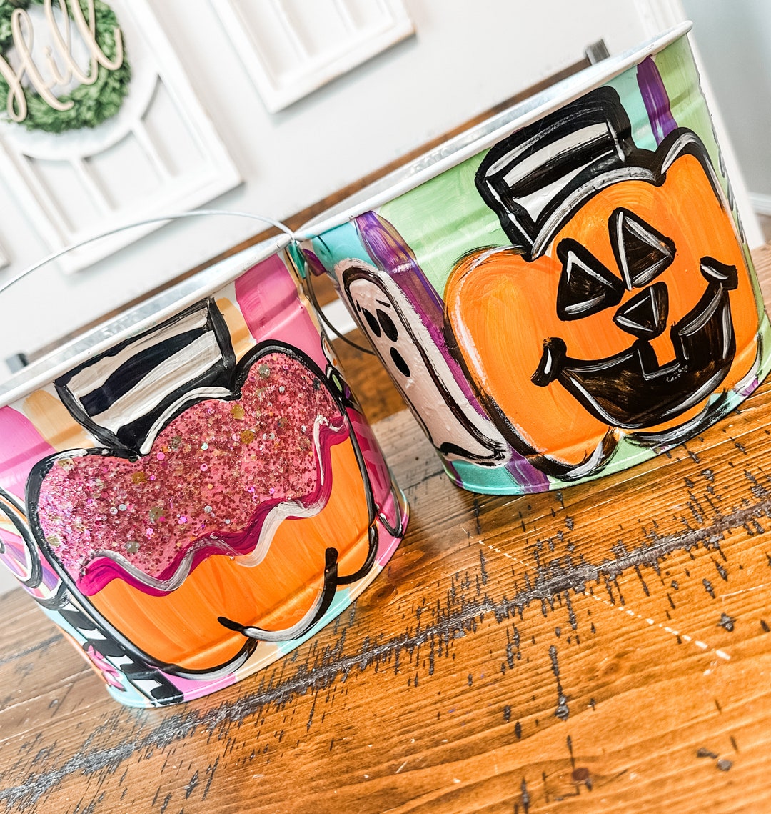Personalized Halloween Bucket - Personalized Trick or Treat Bag - Candy ...