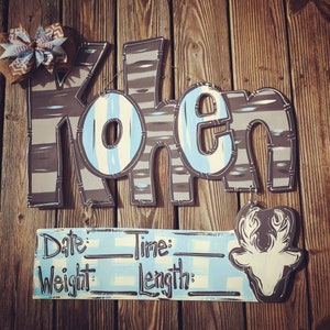 Hunting Door Hanger - Personalized Baby Door Hanger - Hospital Hanger - Birth Announcement Door Hanger - Baby Shower Gift - Baby boy gift