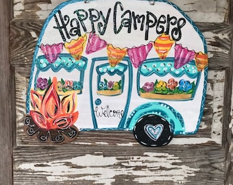 Camper Sign - Camping Door Hanger - Camping Decor - Camper Decor - Campground Decorations - Glamping - Glamping Sign