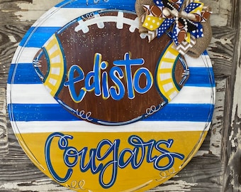 Football Door Hanger - Football Sign - Football Door Decor - Sports Door Hanger- Football Decor- Summer Door Hanger - Football Mom