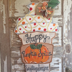 Fall Door Hanger - Pumpkin Door Decor - Autumn Door Sign - Thanksgiving Door Hanger - Fall Wreath - Personalized Door Decor