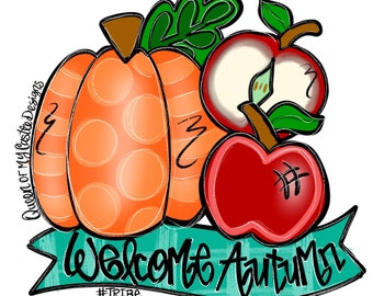 TEMPLATE - Autumn Template - Door Hanger Template - DIY Door Hanger - Fall door Template - Pumpkin Template - Downloadable Door Hanger