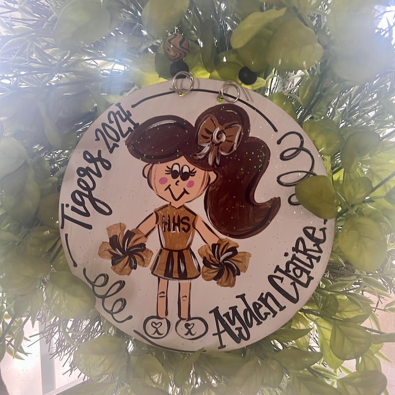 Cheerleader Black Uniform Personalized Christmas Ornament DO-IT