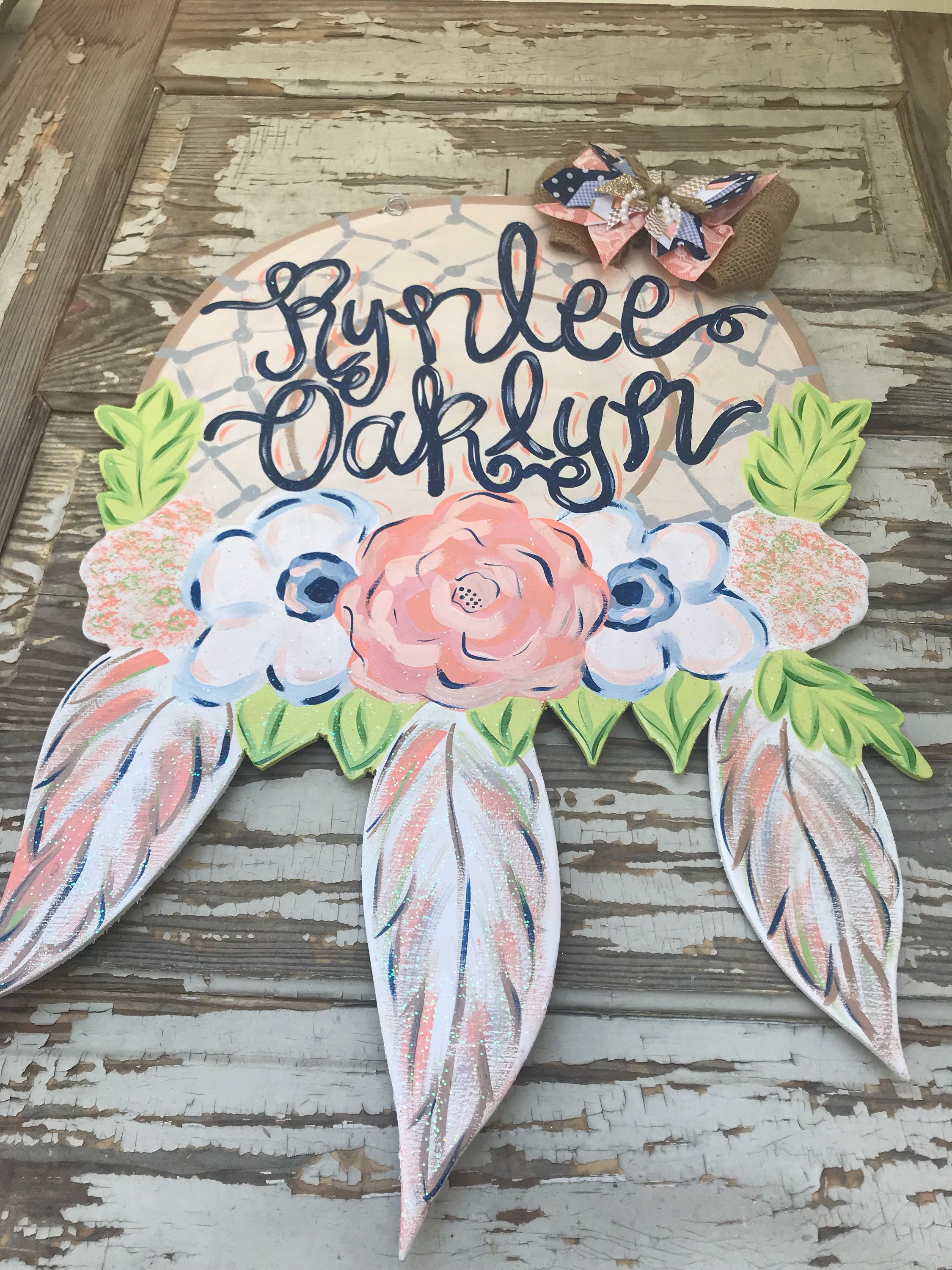 Personalized Baby Door Hanger Birth Announcement Hospital Etsy