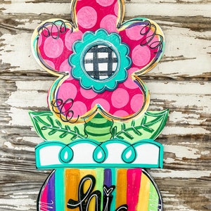TEMPLATE - Spring Template Door Hanger Template - DIY Door Hanger - Door Decor Template - flowers Template - Downloadable Door Hanger