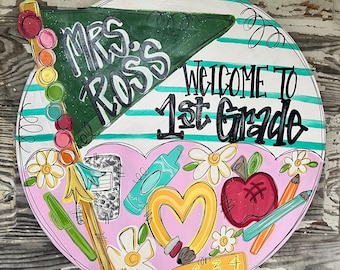 Colgante de puerta para la vuelta al cole - Colgante de puerta escolar - Decoración para la puerta del aula - Decoraciones para la vuelta al cole - Regalo para profesores - Puerta de vuelta al cole