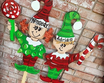 Christmas Yard Stake - elf yard Stake - Holiday Yard Decor - Christmas Decorations - Holiday Decor - Christmas Yard Decor - Christmas Gift