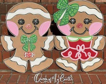 PLANTILLA Plantilla de pan de jengibre Plantilla para colgador de puerta - Colgador de puerta DIY - Plantilla de decoración de puerta - Plantilla navideña - Colgador de puerta descargable