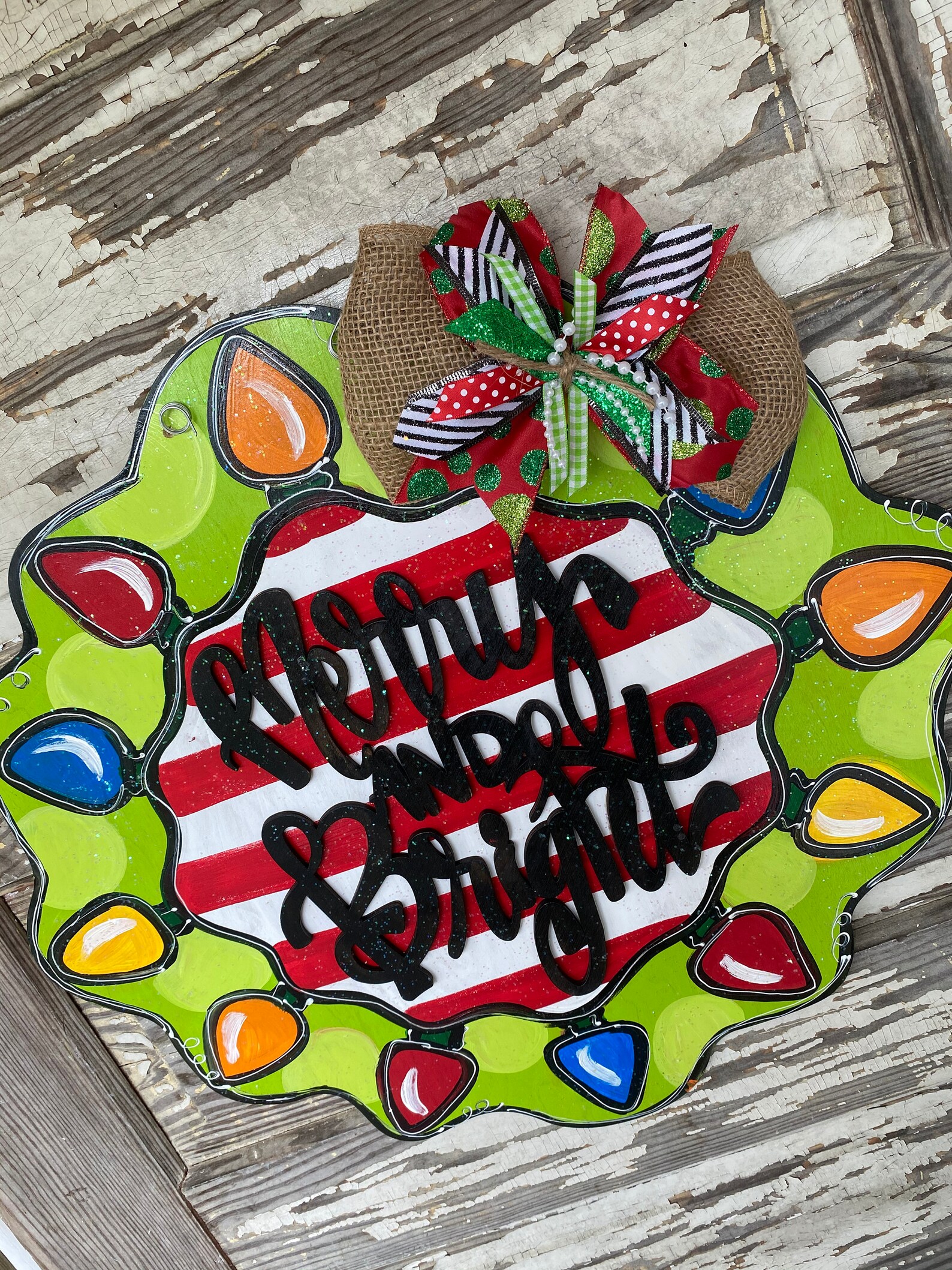 Christmas Door Hanger Personalized Door Hanger Holiday Etsy