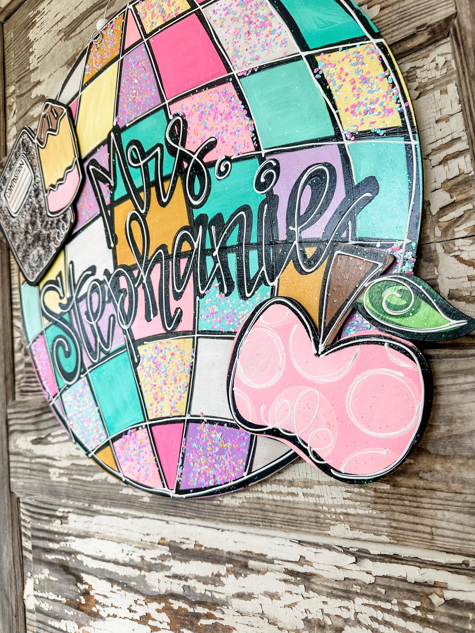 TEMPLATE Teacher Disco Ball Template Door Hanger Template DIY Door