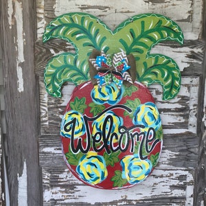 Personalized Door Hanger - Spring Door Hanger - Summer Door Hanger - Pineapple Door Hanger - Spring Decor - Summer Decor - Door Decor
