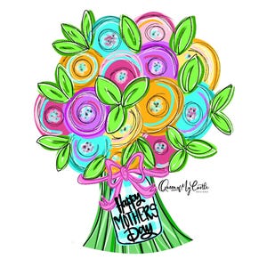 TEMPLATE - Mother’s Day Template - Door Hanger Template - DIY Door Hanger - Door Decor Template - Flower Template - Downloadable Door Hanger