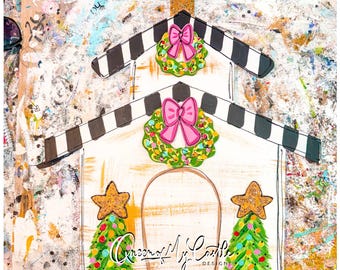 PLANTILLA Plantilla de colgador de puerta navideño - Colgador de puerta DIY - Plantilla de decoración de puerta - Plantilla navideña - Colgador de puerta descargable