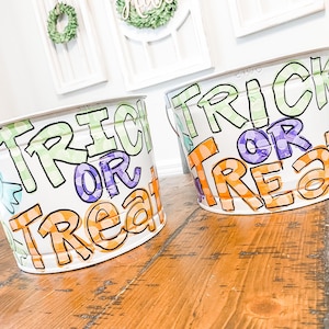 Personalized Halloween Bucket - Personalized Trick or Treat Bag - Candy bucket - Halloween Decor - Custom Trick or Treat Bag - custom fall