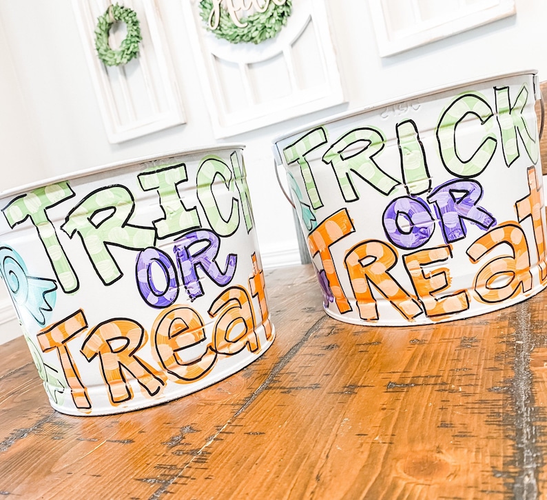 Personalized Halloween Bucket - Personalized Trick or Treat Bag - Candy ...