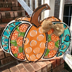Fall Door Hanger - Pumpkin Door Hanger - Personalized Door Hanger - Fall Wreath- Fall Decor - fall Decorations - Halloween Sign