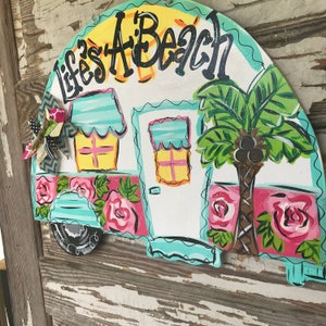 Camper Sign Camping Door Hanger Camping Decor Camper Decor Campground Decorations Glamping Glamping Sign Beach Camping image 5