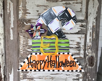 Halloween Door Hanger - Witch Door Hanger - Halloween Decorations - Halloween Door Decor - Halloween Decor _ Halloween Wreath - Witch