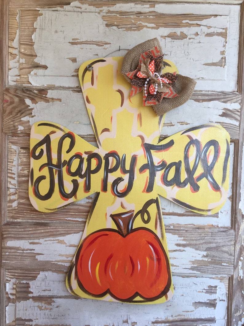 Autumn Door Sign Fall Door Hanger Personalized Door Decor Pumpkin Door Decor Thanksgiving Door Hanger Fall Wreath