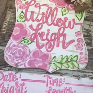 Baby Door Hanger - Hospital Door Hanger - Hospital Sign - Baby Shower Gift - Birth Announcement Sign - Nursery Decor -Personalized Baby Gift