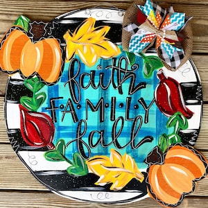 Fall Door Hanger - Pumpkin Door Decor - Autumn Door Sign - Thanksgiving Door Hanger - Fall Wreath - Personalized Door Decor