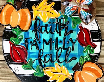 Fall Door Hanger - Pumpkin Door Decor - Autumn Door Sign - Thanksgiving Door Hanger - Fall Wreath - Personalized Door Decor
