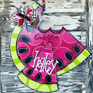Personalized Door Hanger - Summer Door Hanger - watermelon wreath - Summer Wreath - watermelon door hanger - Summer Porch Sign - Summer