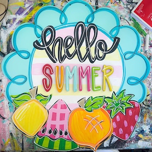 TEMPLATE - Summer Template Door Hanger Template - DIY Door Hanger - Door Decor Template - Fruit Template - Downloadable Door Hanger
