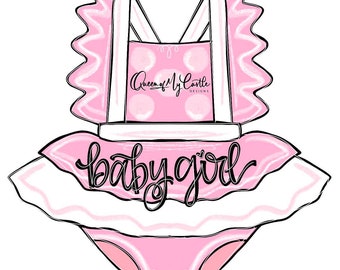 TEMPLATE - Baby Door Hanger Template - DIY Door Hanger - Door Decor Template - Baby Girl Template - Downloadable Door Hanger