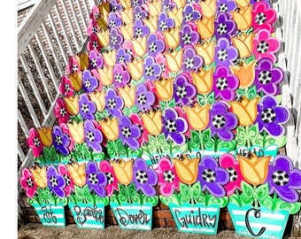 TEMPLATE - Spring Template Door Hanger Template - DIY Door Hanger - Door Decor Template - flowers Template - Downloadable Door Hanger