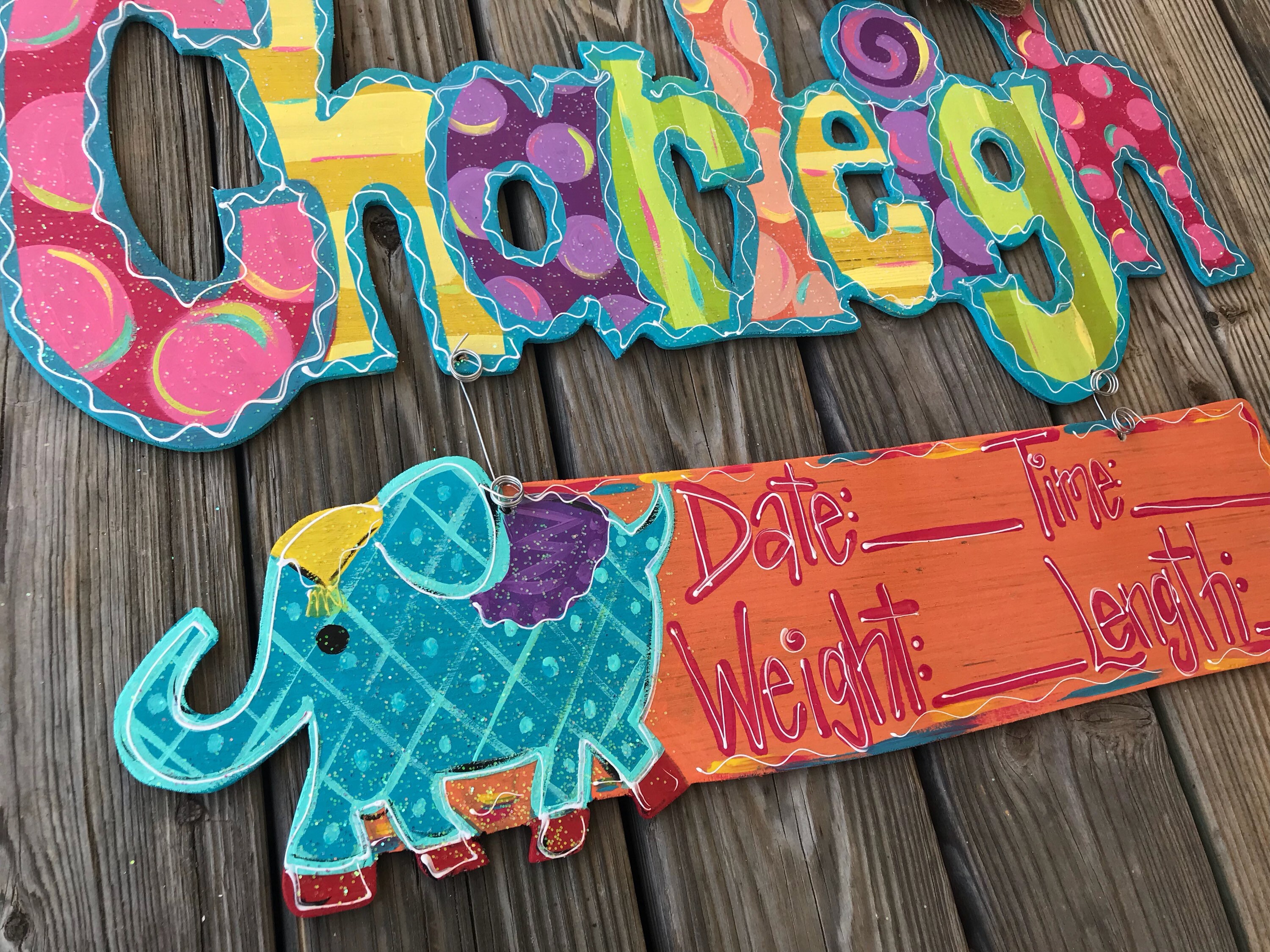 Personalized Baby Door Hanger Birth Announcement Hospital Etsy UK