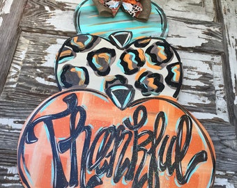 Fall Door Hanger - Pumpkin Door Decor - Autumn Door Sign - Thanksgiving Door Hanger - Fall Wreath - Personalized Door Decor