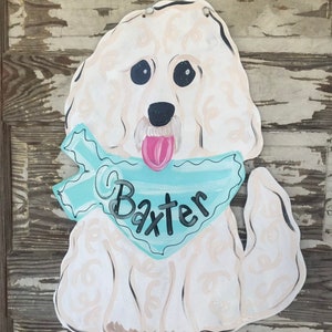 Poodle Door Hanger - Dog Door Hanger - Pet decor - poodle  Sign - Pet Decorations - Dog Sign