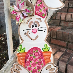PLANTILLA - Plantilla de Pascua - Plantilla para colgar en la puerta - Colgador de puerta DIY - Plantilla de decoración de puertas - Plantilla de conejito de Pascua - Colgador de puerta descargable