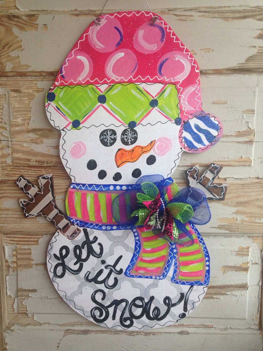 Snowman Door Hanger - Snowman Door Decor - Snowman Decor - Snowman ...