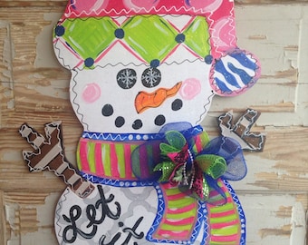 Snowman Door Hanger - Snowman Door Decor - Snowman Decor - Snowman Decorations - Christmas Door Hanger - Winter Decor - Winter Wreath