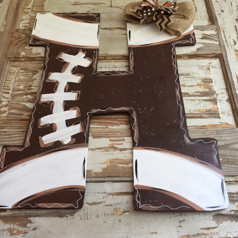 Football Door Hanger Football Sign Football Door Decor Sports Door Hanger Football Decor Summer Door Hanger Football Mom image 3