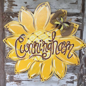 Personalized Door Hanger - Fall Door Hanger - Summer Door Hanger - Sunflower Door Hanger - Spring Decor - Summer Decor - Door Decor